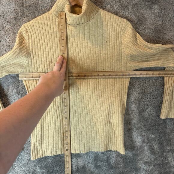 Forte Cashmere Ribbed Turtleneck Sweater M Medium Vintage - Picture 10 of 10